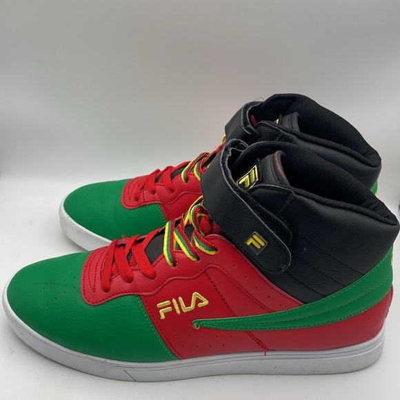 Fila Mens Vulc 13 MP BC Red Black Yellow Casual Sneakers Size 11 - Picture 4 of 9